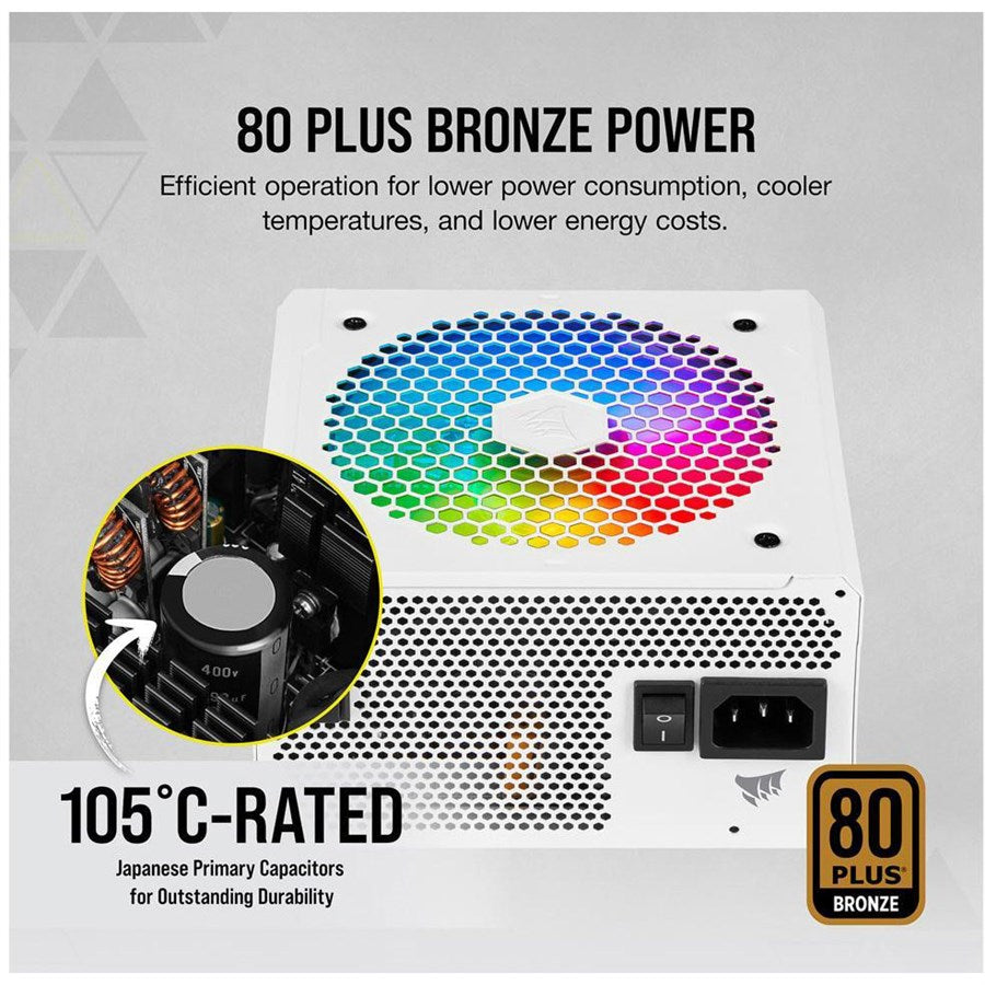 Corsair Power Supply CX750F RGB, 750 Watt, 80 PLUS Bronze White Corsair Power Supply CX750F RGB, 750 Watt, 80 PLUS Bronze White